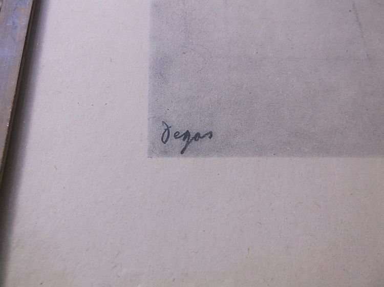 AN OLD AND RARE ETCHING OF ONE OF EDGAR DEGAS` BALLERINAS ....A GREAT CONVERSATION PIECE