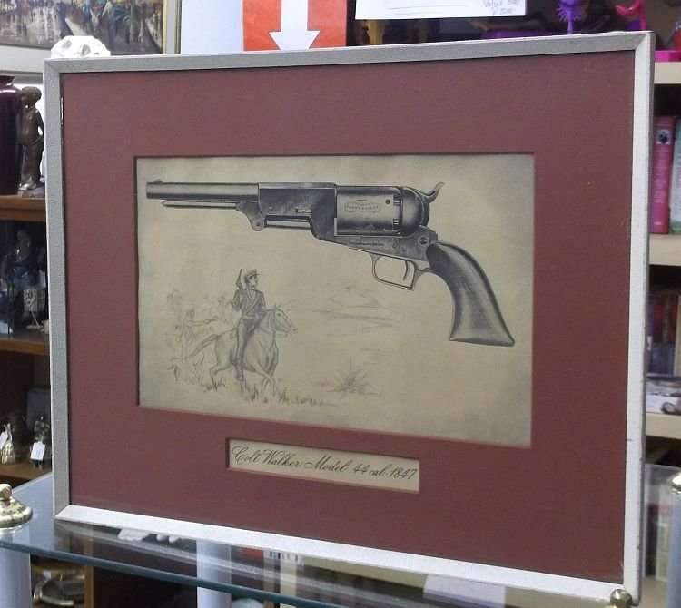 A TOTALLY COOL VINTAGE PRINT FOR THE GUN LOVER - COLT WALKER MODEL .44 CAL
