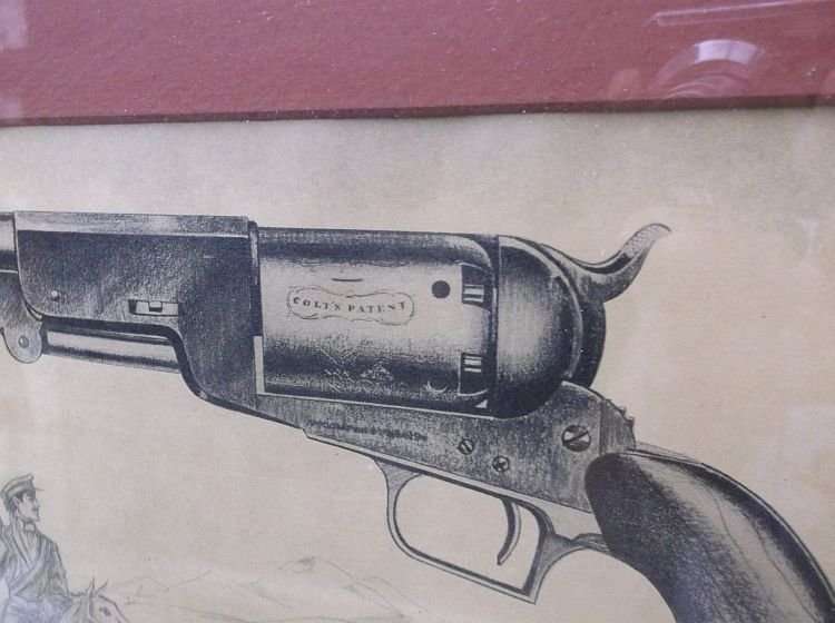 A TOTALLY COOL VINTAGE PRINT FOR THE GUN LOVER - COLT WALKER MODEL .44 CAL