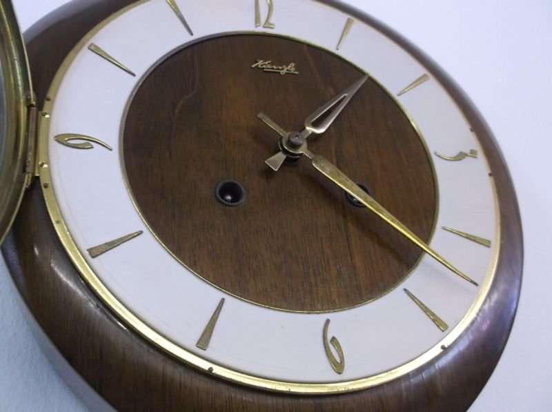 STUNNING RARE ART DECO KIENZLE GERMANY WIND UP CHIME WALL CLOCK  - WORKS !!