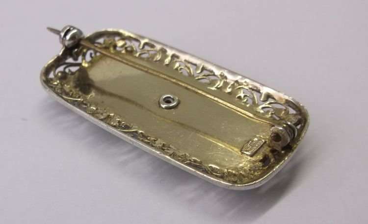 A GORGEOUS VINTAGE STERLING SILVER BROOCH WITH ABALONE AND MARCASITE ...FILIGREE TOO !!! WOW !!!