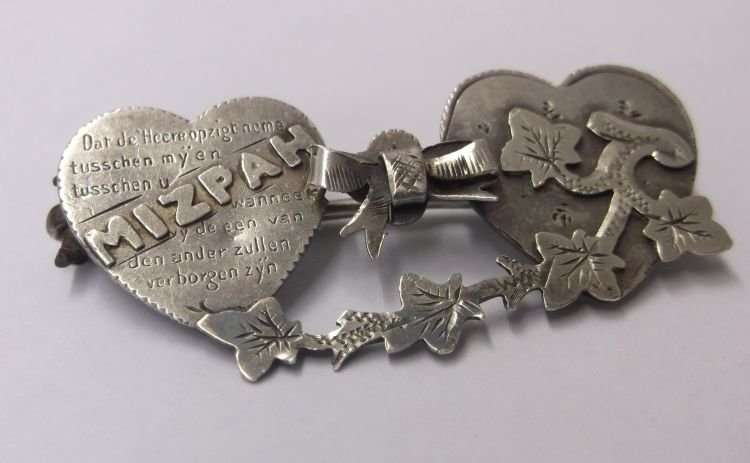 A RARE OLD HALLMARKED STERLING SILVER MIZPAH BROOCH ....CHESTER ...AROUND 1896...PLEASE READ