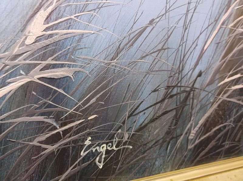 A MASSIVE ORIGINAL OIL ON BOARD OF A MAGICAL SUNSET ...SO PRECISE...SIGNED BY THE ARTIST ENGEL...WOW