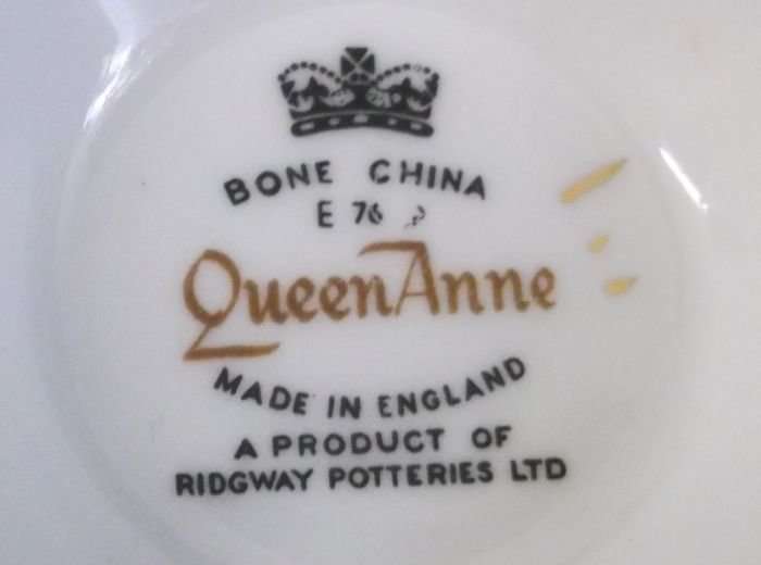 SO CLASSY !!! EIGHT PORCELAIN TRIOS BY RIDGWAY POTTERIES..."QUEEN ANNE"..BID PER TRIO TO TAKE ALL