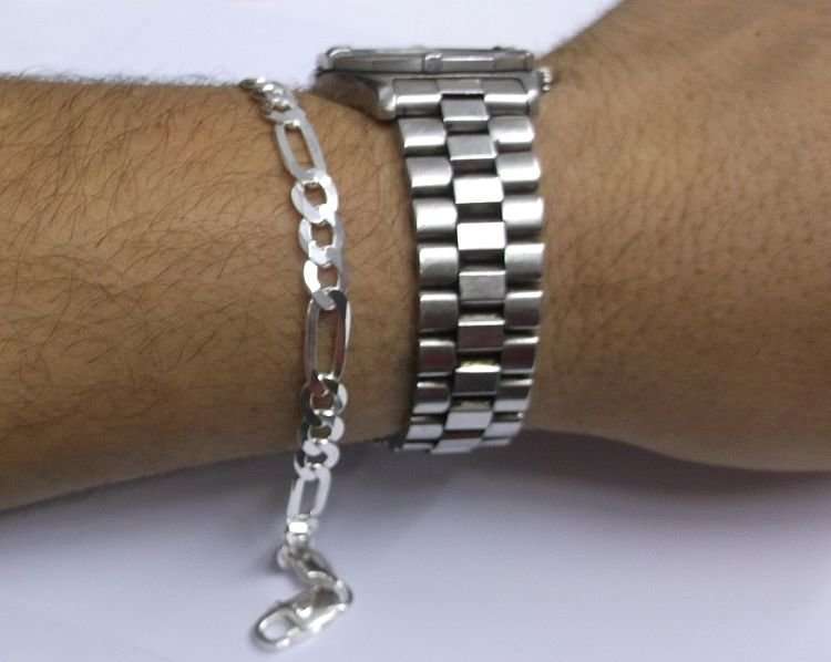 WOW !!! A GREAT QUALITY WIDE AND BOLD SOLID STERLING SILVER BRACELET....STARTING AT R1