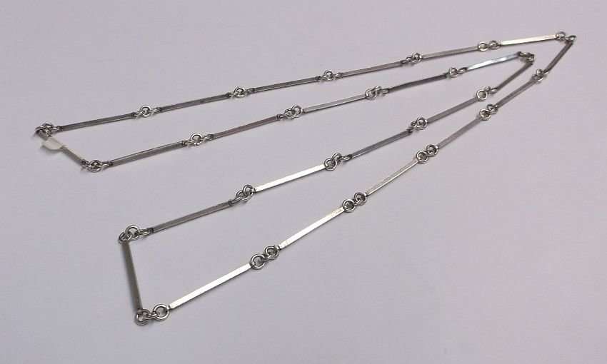 A RARE SOLID EXTRA EXTRA EXTRA LONG STERLING SILVER NECKLACE BY FINNISH DESIGNER ELIS KAUPPI ....WOW
