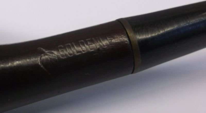 A COOL VINTAGE SMOKING PIPE BY GOLDENLEAF WITH CARVED LION MOTIF ....WICKED !!
