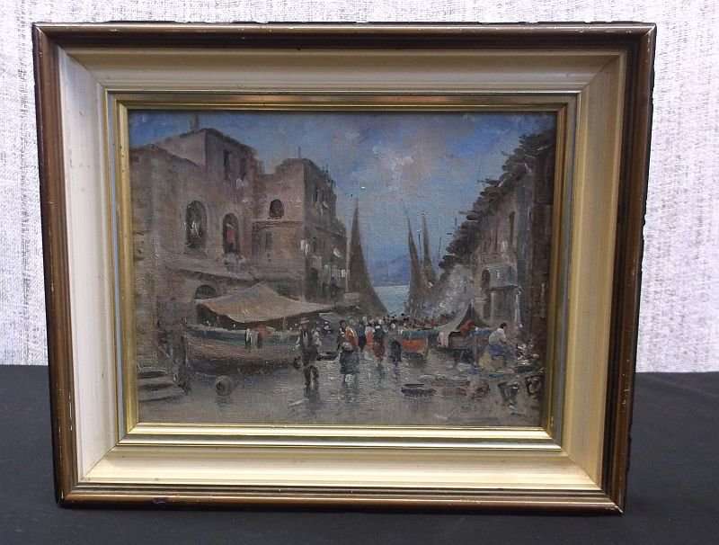 A GORGEOUS ORIGINAL OIL ON BOARD ....DEFINITELY ITALIAN ....GREAT ATTENTION TO DETAIL