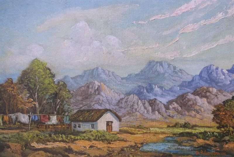 A BRILLIANT SOUTH AFRICAN FARM STYLE ORIGINAL OIL ON BOARD BY D.R GOODWIN DATED 1963...WOW !!!