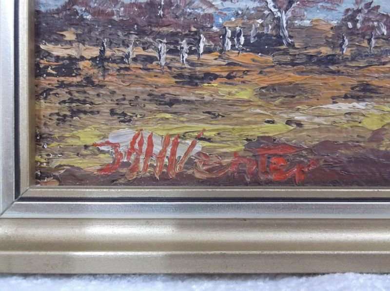 A WELL PAINTED ORIGINAL & SIGNED OIL ON BOARD DEPICTING A TRULY AFRICAN LANDSCAPE ...J VENTER ...