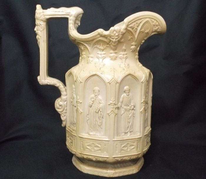 WOW !!! ULTRA RARE HIGHLY DETAILED APOSTLE JUG BY CHARLES MEIGH MADE MARCH 17 1842 IN HANLEY ENGLAND