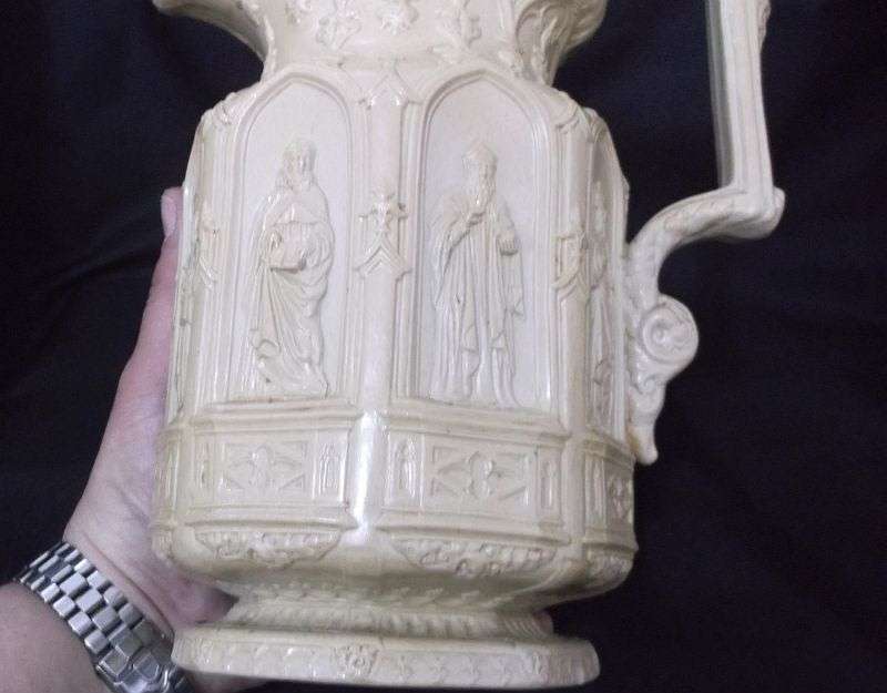WOW !!! ULTRA RARE HIGHLY DETAILED APOSTLE JUG BY CHARLES MEIGH MADE MARCH 17 1842 IN HANLEY ENGLAND