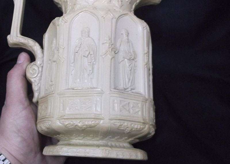 WOW !!! ULTRA RARE HIGHLY DETAILED APOSTLE JUG BY CHARLES MEIGH MADE MARCH 17 1842 IN HANLEY ENGLAND