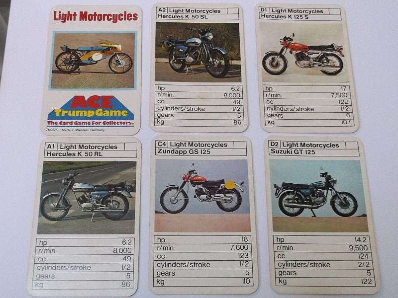 ABSOLUTELY RARE AND AWESOME !! TRUMPS !!...........LIGHT MOTORCYCLES.......WICKED !!!!!!!!