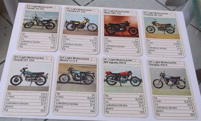 ABSOLUTELY RARE AND AWESOME !! TRUMPS !!...........LIGHT MOTORCYCLES.......WICKED !!!!!!!!