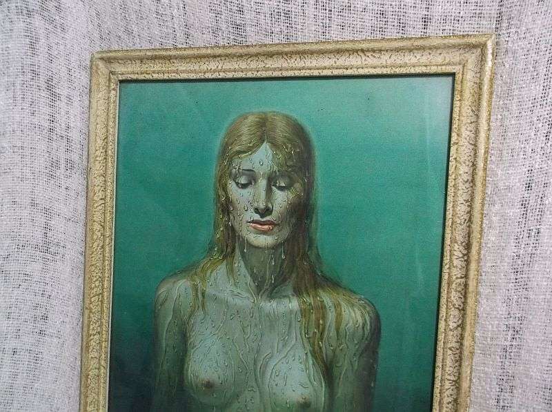 A GORGEOUS VINTAGE TRETCHIKOFF PRINT IN OLD FRAME ENTITLED " THE BIRTH OF VENUS " RARELY SEEN