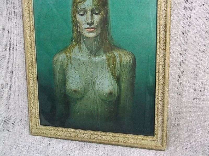 A GORGEOUS VINTAGE TRETCHIKOFF PRINT IN OLD FRAME ENTITLED " THE BIRTH OF VENUS " RARELY SEEN