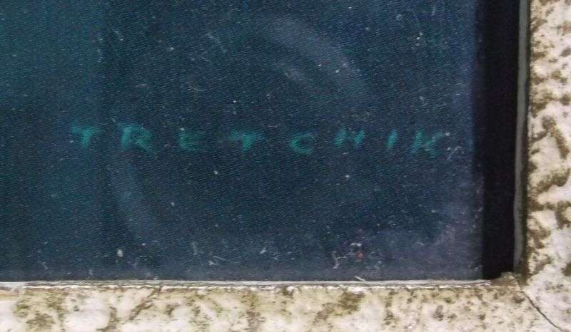 A GORGEOUS VINTAGE TRETCHIKOFF PRINT IN OLD FRAME ENTITLED " THE BIRTH OF VENUS " RARELY SEEN