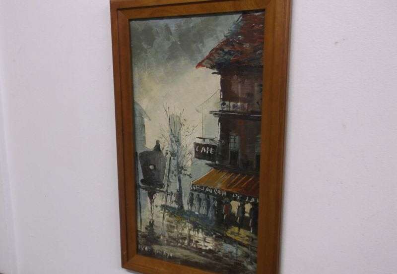 A LOVELY VINTAGE ORIGINAL OIL ON BOARD PARISIAN SCENE SIGNED BY THE ARTIST ...SOOO FRENCH !!