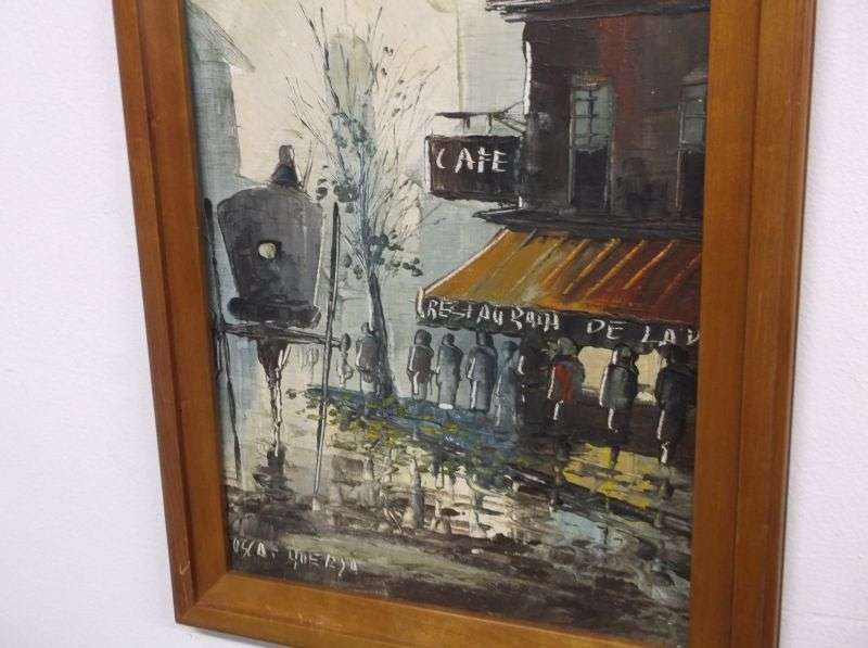 A LOVELY VINTAGE ORIGINAL OIL ON BOARD PARISIAN SCENE SIGNED BY THE ARTIST ...SOOO FRENCH !!