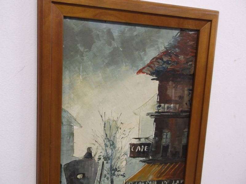 A LOVELY VINTAGE ORIGINAL OIL ON BOARD PARISIAN SCENE SIGNED BY THE ARTIST ...SOOO FRENCH !!