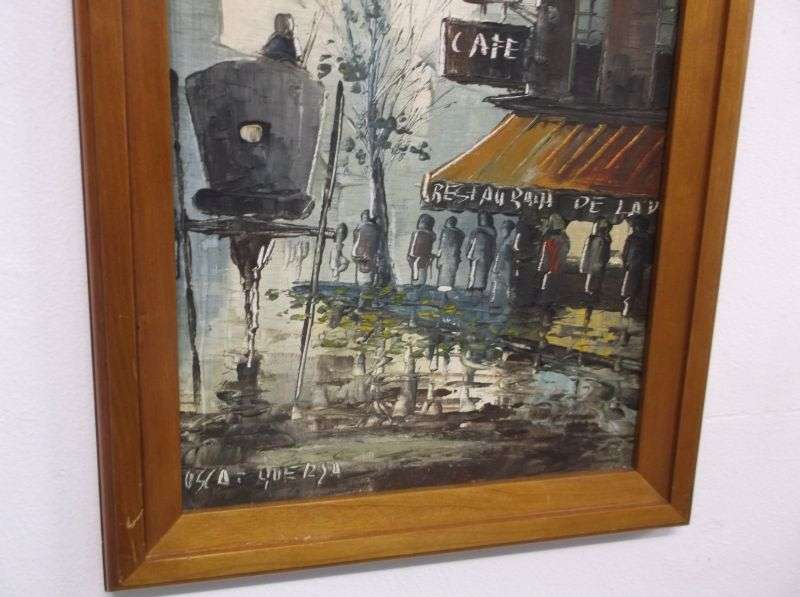 A LOVELY VINTAGE ORIGINAL OIL ON BOARD PARISIAN SCENE SIGNED BY THE ARTIST ...SOOO FRENCH !!