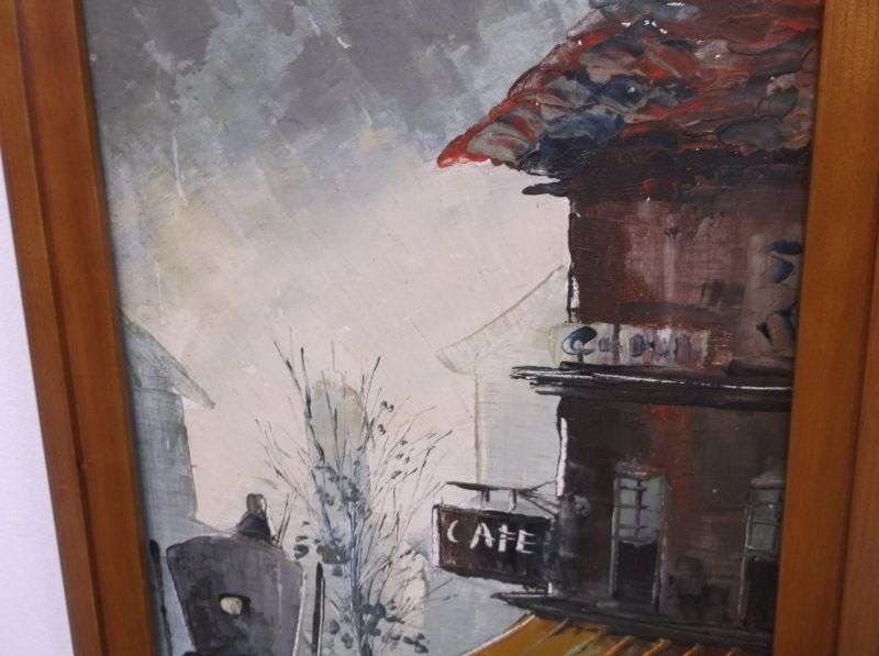 A LOVELY VINTAGE ORIGINAL OIL ON BOARD PARISIAN SCENE SIGNED BY THE ARTIST ...SOOO FRENCH !!