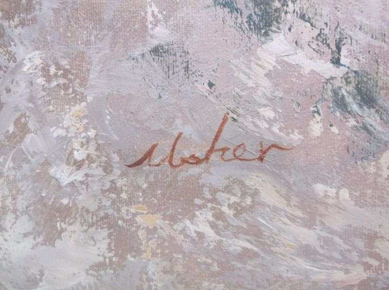 A TRULY EYE CATCHING SIGNED ORIGINAL OIL ON BOARD PAINTING OF TWO CLOWNS...THEY ALL FLOAT !!