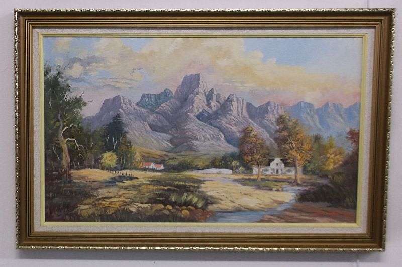 WOW !! A BEAUTIFUL ORIGINAL OIL ON BOARD OF A MAGNIFICENT SOUTH AFRICAN LANDSCAPE BY VINCENT OLIVIER