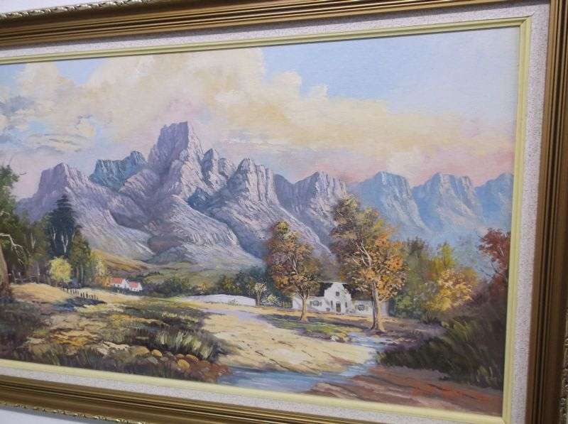 WOW !! A BEAUTIFUL ORIGINAL OIL ON BOARD OF A MAGNIFICENT SOUTH AFRICAN LANDSCAPE BY VINCENT OLIVIER