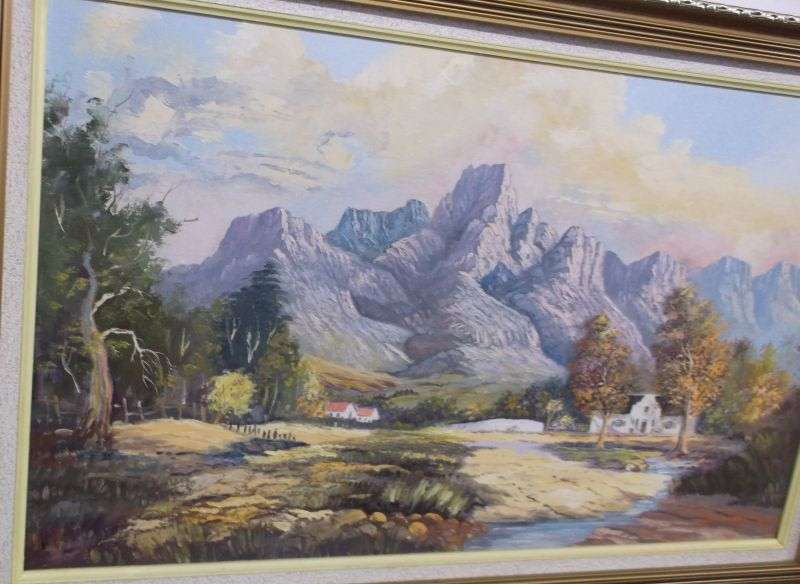 WOW !! A BEAUTIFUL ORIGINAL OIL ON BOARD OF A MAGNIFICENT SOUTH AFRICAN LANDSCAPE BY VINCENT OLIVIER