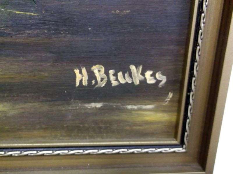 A FABULOUS VINTAGE ORIGINAL OIL ON BOARD FLORAL ARRANGEMENT SIGNED BY THE ARTIST H BEUKES....