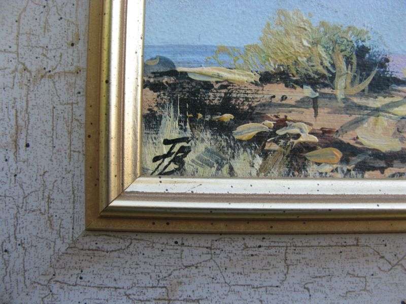 WOW !! A GORGEOUSLY FRAMED SIGNED ORIGINAL MINIATURE OIL ON BOARD .. POSSIBLY BY FRANCOIS BADENHORST