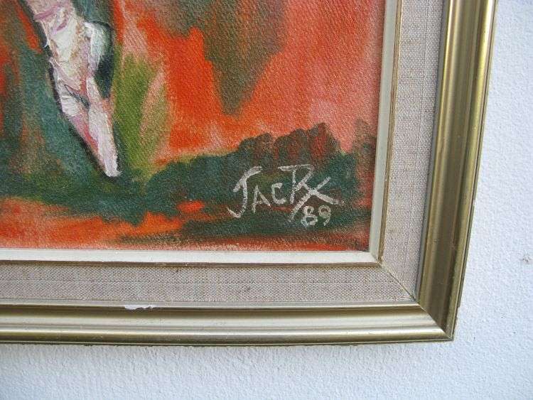 AN OUTSTANDING ORIGINAL OIL ON CANVAS OF A DANCER SIGNED BY THE ARTIST