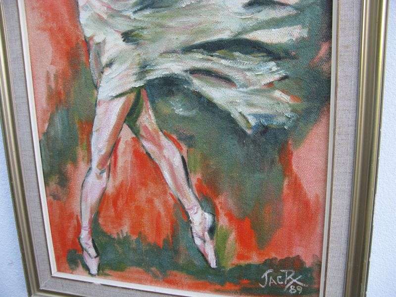 AN OUTSTANDING ORIGINAL OIL ON CANVAS OF A DANCER SIGNED BY THE ARTIST