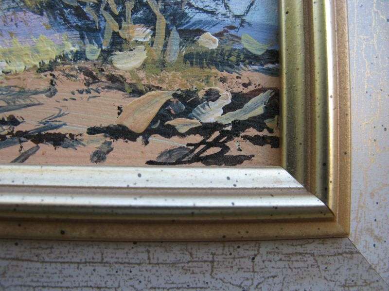 A FABULOUS MINIATURE ORIGINAL OIL ON BOARD SIGNED FB ...POSSIBLY FRANCOIS BADENHORST...AWESOME FRAME