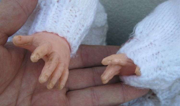 TOO CUTE !! A PAIR OF VINTAGE HARD PLASTIC BABY DOLLS WITH HAND MADE CLOTHING ...BID FOR BOTH ...WOW