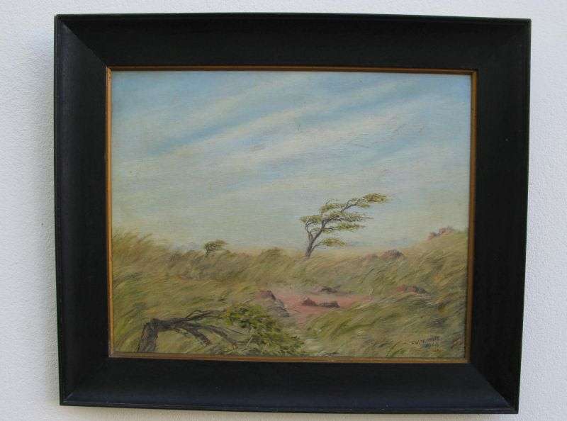 WOW !! A 70 YEAR OLD ORIGINAL OIL ON BOARD BY SA ARTIST FW.TALMADGE DATED 1948