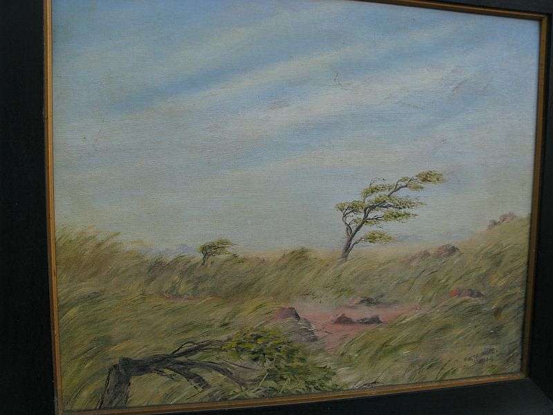 WOW !! A 70 YEAR OLD ORIGINAL OIL ON BOARD BY SA ARTIST FW.TALMADGE DATED 1948