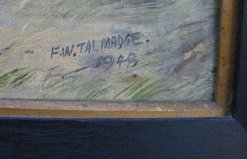 WOW !! A 70 YEAR OLD ORIGINAL OIL ON BOARD BY SA ARTIST FW.TALMADGE DATED 1948