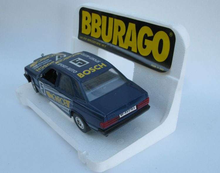 SO RARE !! A 1:25 SCALE DIE CAST METAL MODEL OF THE MERCEDES BENZ 190E BY BURAGO ITALY...BOXED !!