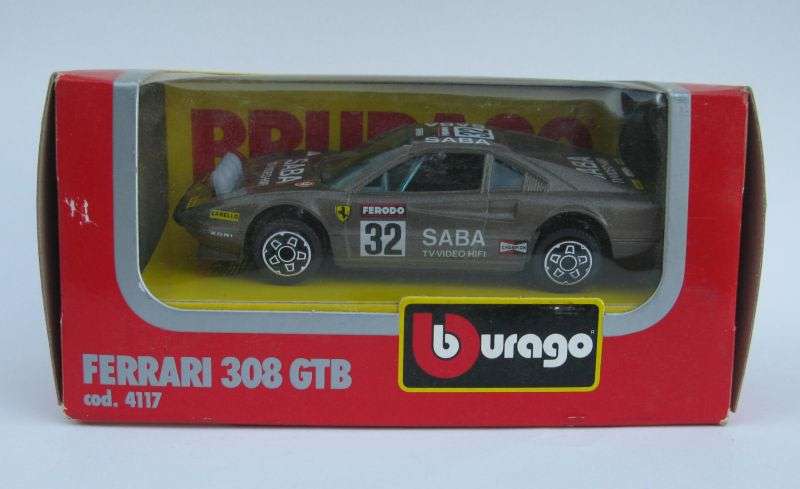 A STUNNING 1:43 SCALE DIE CAST METAL MODEL OF THE FERRARI 308 GTB BY BURAGO ITALY...BOXED !!!