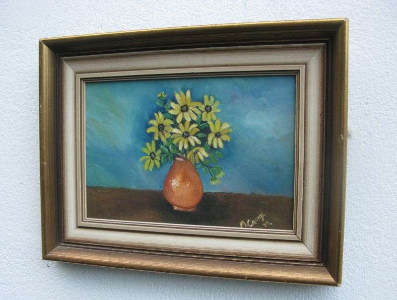 A QUAINT AND QUIRKY ORIGINAL PAINTING SIGNED M.CRONJE AND DATED 79 ....ONE OF TWO BY THIS ARTIST