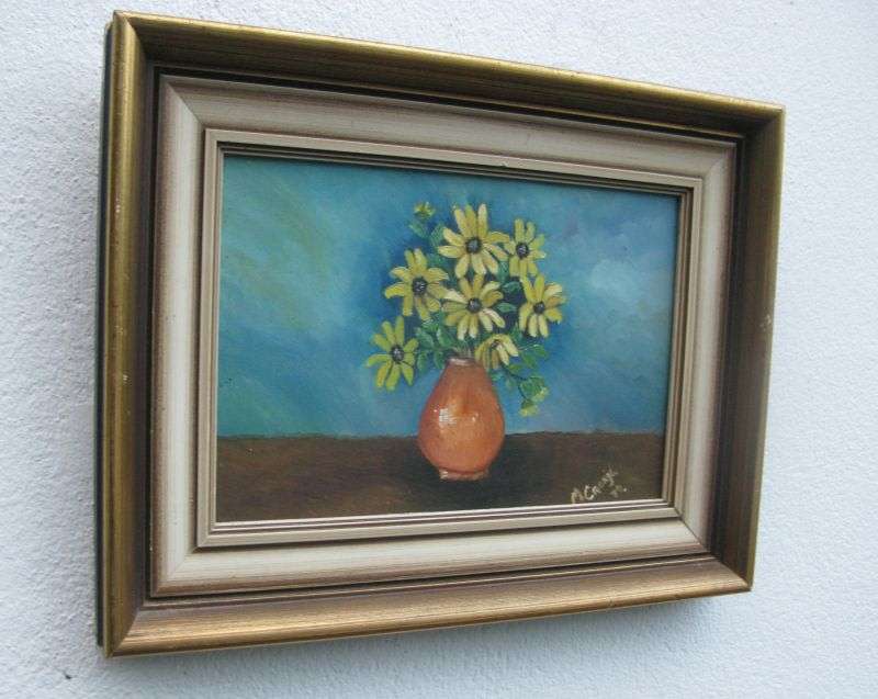 A QUAINT AND QUIRKY ORIGINAL PAINTING SIGNED M.CRONJE AND DATED 79 ....ONE OF TWO BY THIS ARTIST