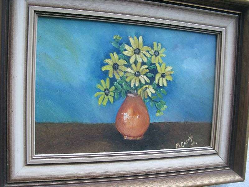 A QUAINT AND QUIRKY ORIGINAL PAINTING SIGNED M.CRONJE AND DATED 79 ....ONE OF TWO BY THIS ARTIST