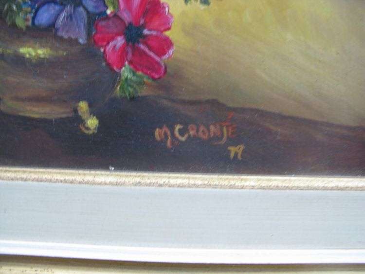 A QUAINT AND QUIRKY ORIGINAL PAINTING SIGNED M.CRONJE AND DATED 79 ....ONE OF TWO BY THIS ARTIST