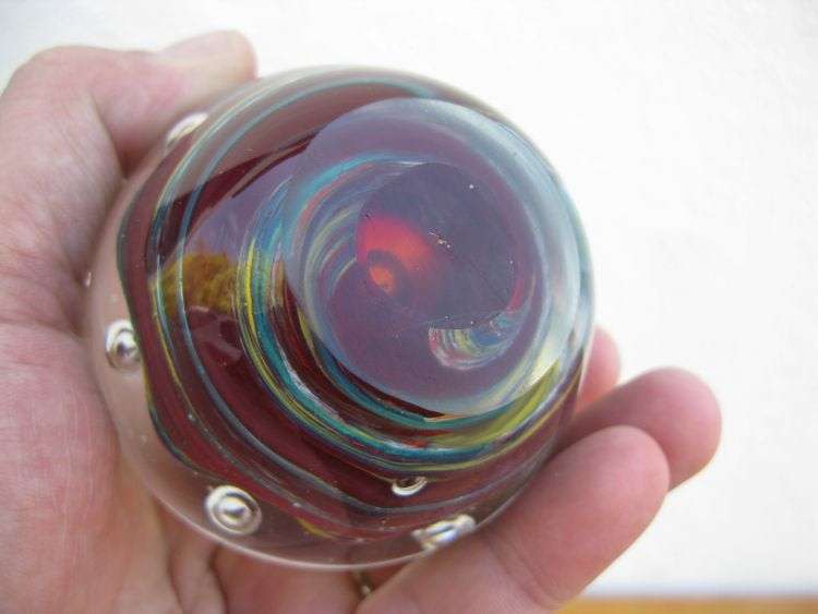 FANTASTIC !! A LOT OF 3 VINTAGE SOLID ART GLASS PAPERWEIGHTS ....ONE SIGNED....ALL AWESOME !!