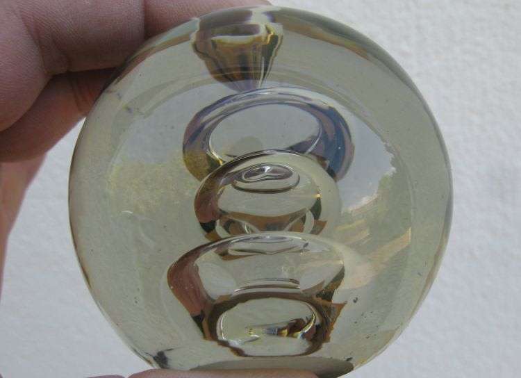 FANTASTIC !! A LOT OF 3 VINTAGE SOLID ART GLASS PAPERWEIGHTS ....ONE SIGNED....ALL AWESOME !!