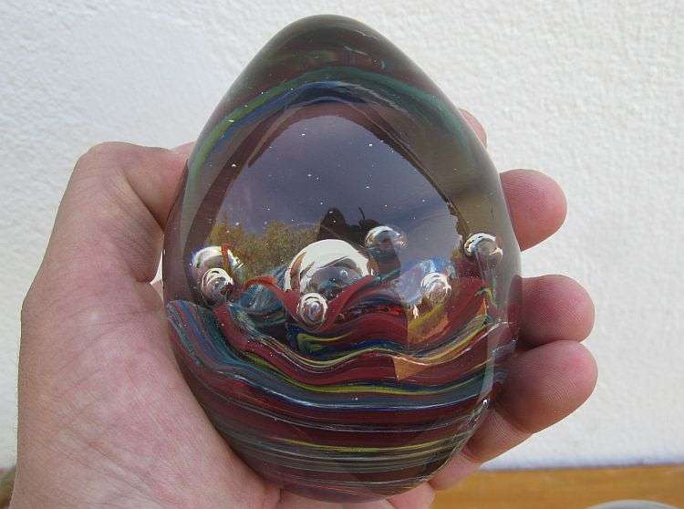 FANTASTIC !! A LOT OF 3 VINTAGE SOLID ART GLASS PAPERWEIGHTS ....ONE SIGNED....ALL AWESOME !!