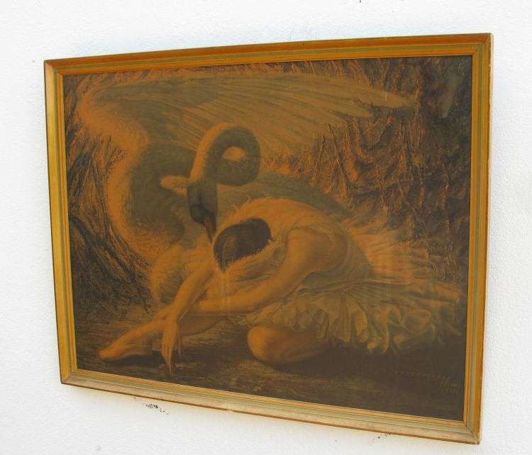 A GORGEOUS OLD TRETCHIKOFF PRINT " THE DYING SWAN " HAND SIGNED ....TAKE A LOOK ...